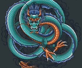 Tattoo china dragon color design