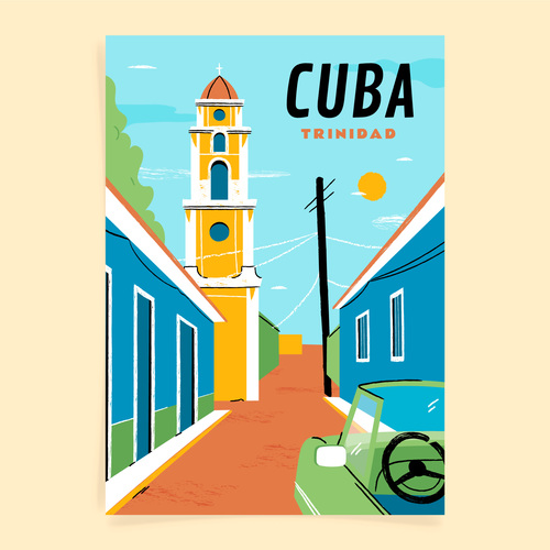 Travel cuba illustration vector