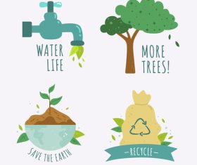 Various ecological icons vector