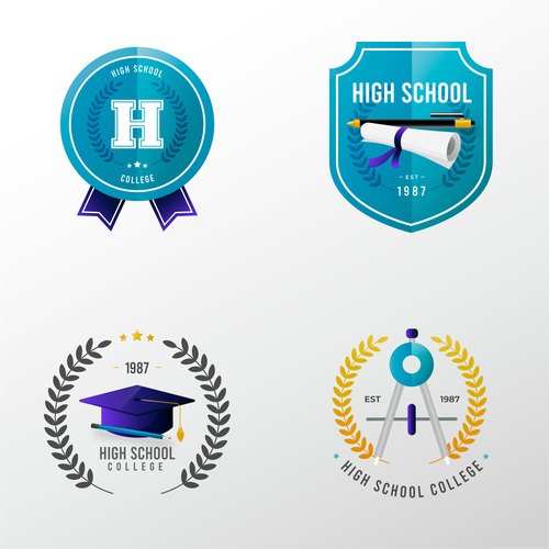 Vector design school badge logo