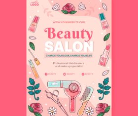 Vertical poster beauty salon vector