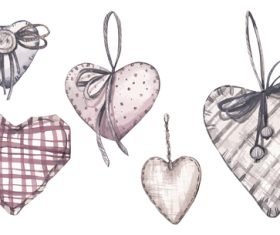 Watercolor valentine heart clipart vector
