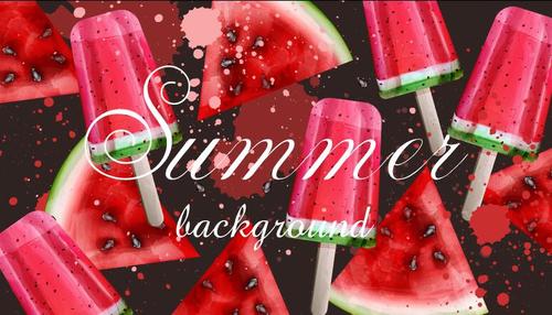 Watermelon cold drink vector