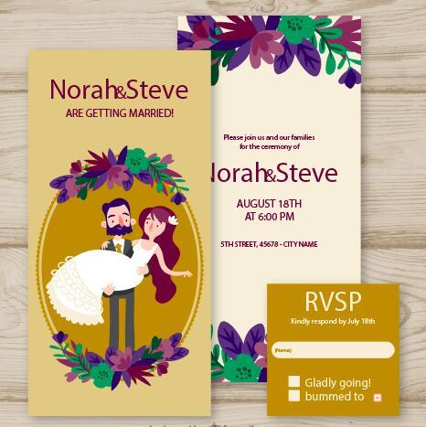 Wedding invitation card design vector