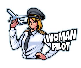 Woman pilot vector