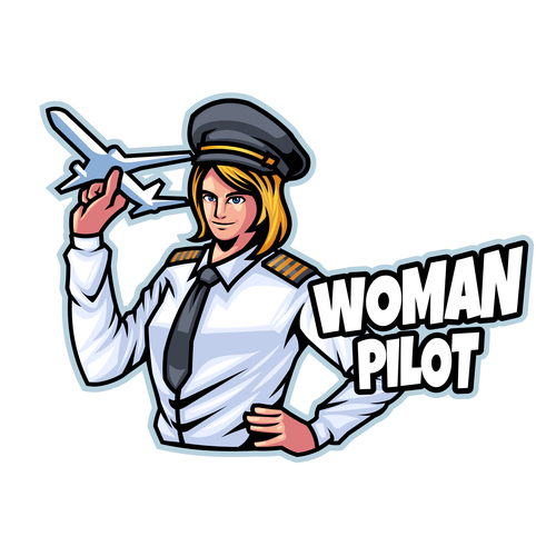 Woman pilot vector
