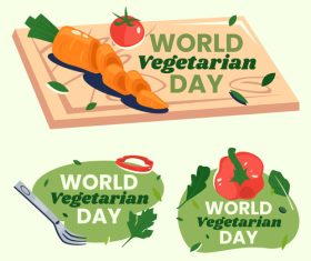 World vegetarian day tag vector