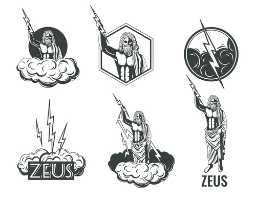 Zeus greek god vector