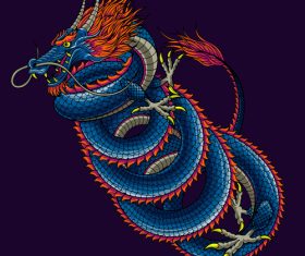 illustration fierce cool dragon vector