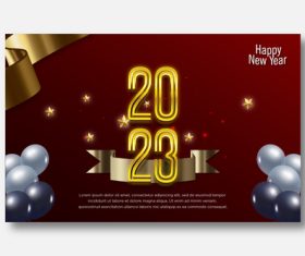 2023 New Year card design vector