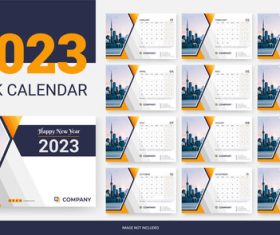 2023 desk calendar template vector