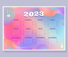 2023 gradient new year calendar vector