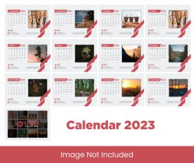 2023 natural scenery new year calendar vector