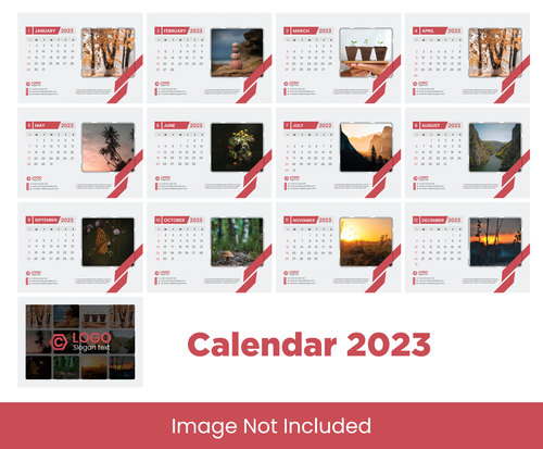 2023 natural scenery new year calendar vector