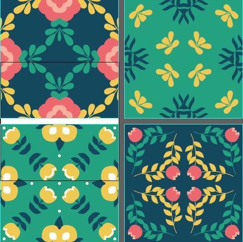 Abstract leaves floral seamless pattern vector