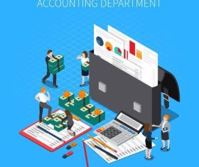 Accounting department cartoon illustration vector