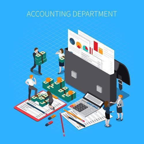 Accounting department cartoon illustration vector