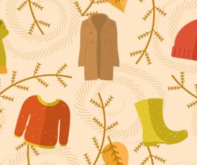 Autumn seamless pattern background with clothes vector