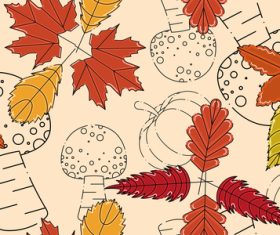 Autumn seamless pattern background with mushrooms vector
