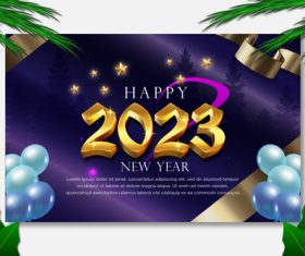 Beautiful 2023 New Year greeting card vector