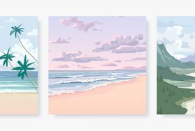 Beautiful summer beach background vector