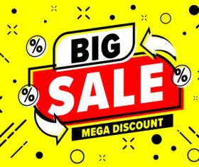 Big sale banner with mega discount special offer vector
