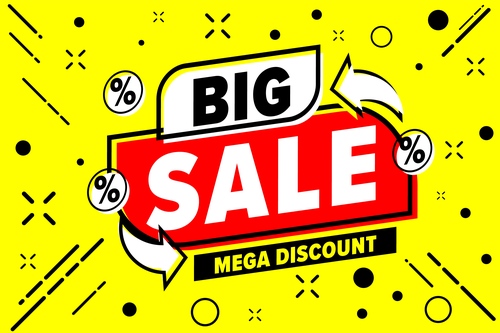 Big sale banner with mega discount special offer vector
