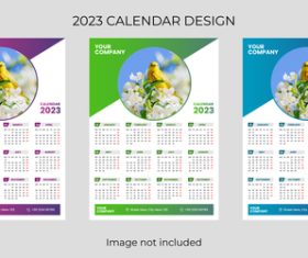 Birds and flowers 2023 wall calendar vector