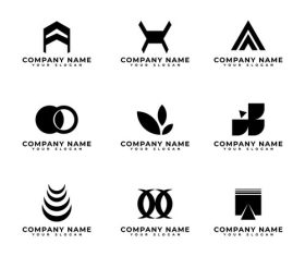 Black different company logo design ideas vector