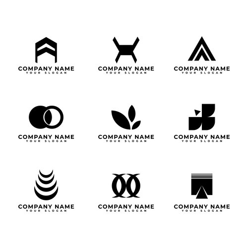 Black different company logo design ideas vector free download