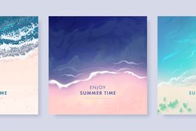 Blue seawater natural landscape vector