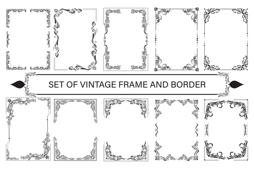 Borders calligraphic frame decoration menu illustration vector