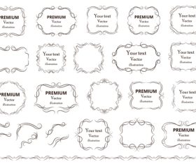 Calligraphic design elements labels vector