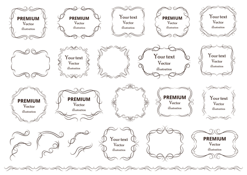 Calligraphic design elements labels vector