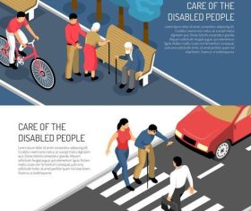 Care of the disabled people vector
