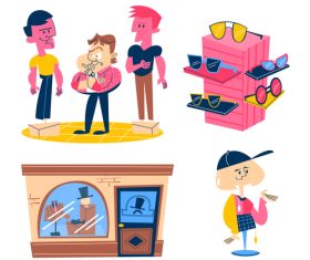 Cartoon graffiti collection vector