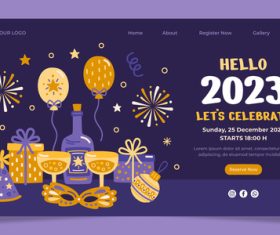 Celebration landing page vector template design