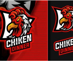 Chiken dinner mascot logo vector