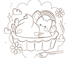 Childrens hand drawn coloring book vector