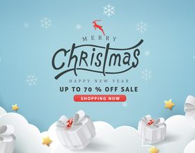 Christmas and happy new year poster vector
