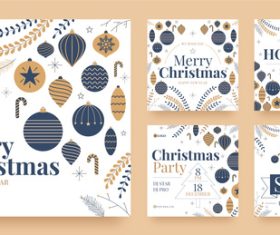 Christmas season instagram posts vector