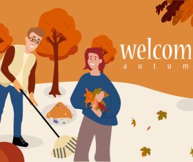 Clean up the dead leaves vector in autumn
