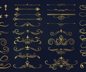 Collection set label ornament vector