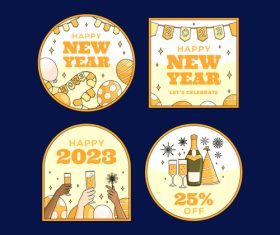 Congratulations on 2023 New Year label vector