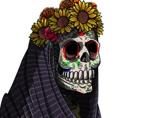 Corpse bride death day vector illustration