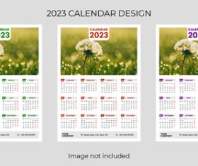 Dandelion background New Year calendar vector