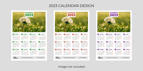 Dandelion background New Year calendar vector