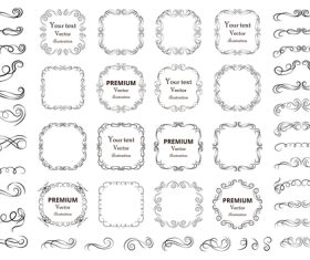 Decorative calligraphic design elements labels vector