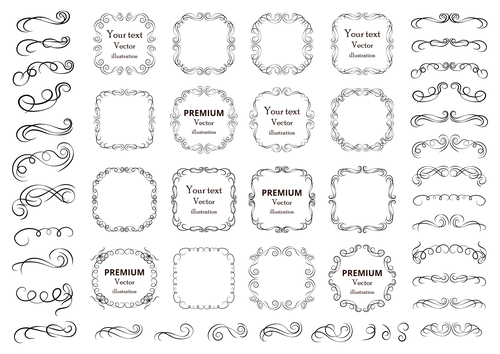 Decorative calligraphic design elements labels vector