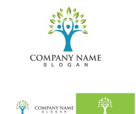 Design abstract logo people tree vector